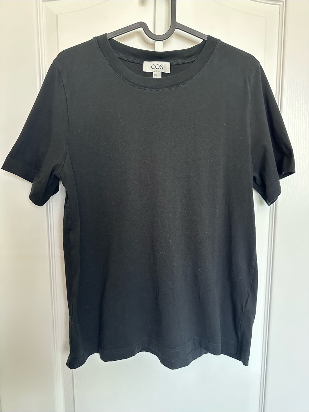 COS Regular Cotton Black Short Sleeve Crew Neck Tee
